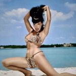 bettie page on the beach