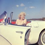 Maria Stinger in a Convertible w: the Top Down Color Transparency